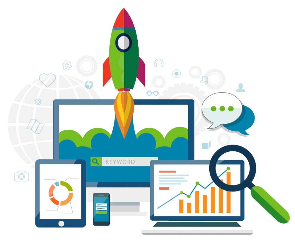 Before and after website redesign on a computer monitor