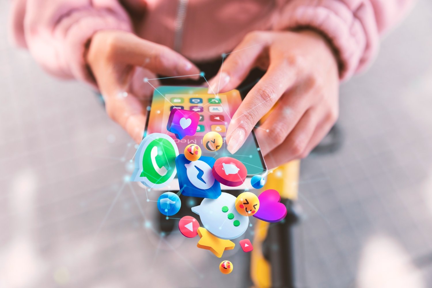 Smartphone showing social media apps used for business marketing