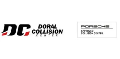 Doral Collision Center and Porsche Approved Collision Center logos